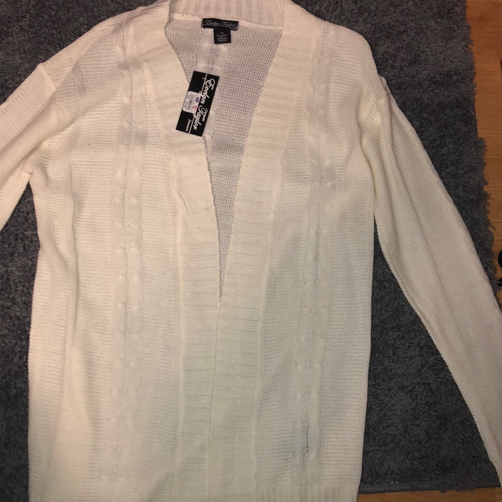 White cardigan